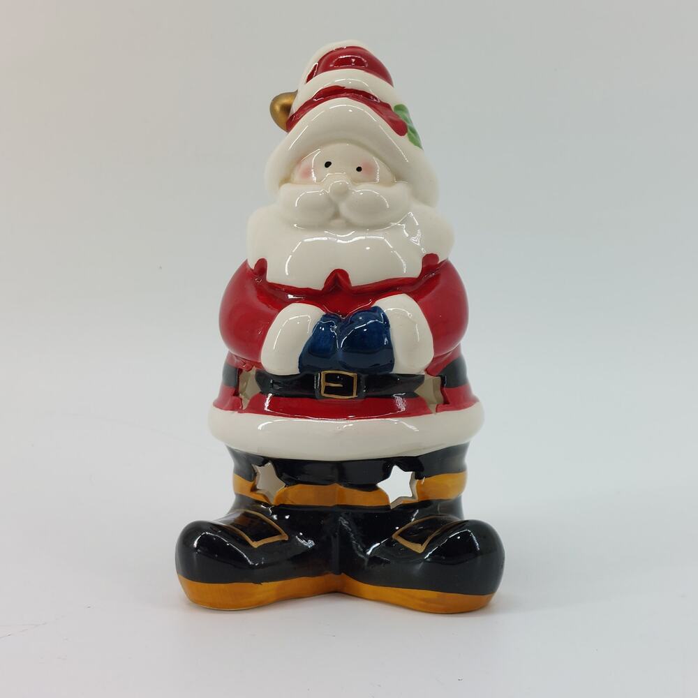 Christmas Santa Holiday Tea Light Holder Candle Decor Red